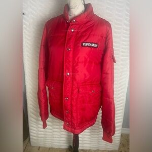 L Vintage 70's USA Swingster‎ Red Puffer Yard-Man Nylon Jacket Hiking Streetwear